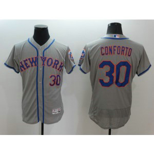 MLB Mets 30 Michael Conforto Grey Road Flexbase Men Jersey