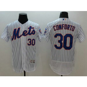 MLB Mets 30 Michael Conforto White(Blue Strip) Flexbase Men Jersey