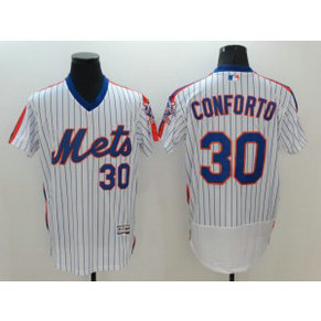 MLB Mets 30 Michael Conforto White Cooperstown Flexbase Men Jersey