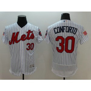 MLB Mets 30 Michael Conforto White Stars and Stripes Flexbase Men Jersey