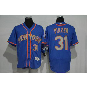 MLB Mets 31 Mike Piazza Blue Flexbase Men Jersey