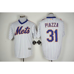 MLB Mets 31 Mike Piazza White New Cool Base Cooperstown Collection Men Jersey