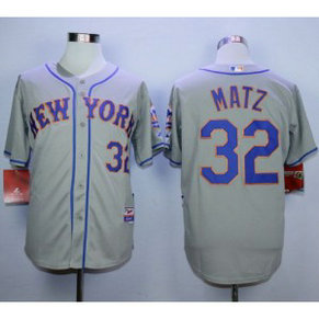 MLB Mets 32 Steven Matz Grey Road Cool Base Men Jersey