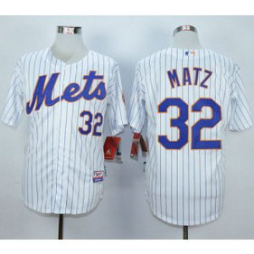MLB Mets 32 Steven Matz White(Blue Strip) Home Cool Base Men Jersey
