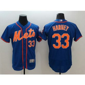 MLB Mets 33 Matt Harvey Blue Flexbase Men Jersey