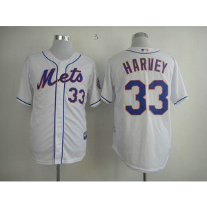 MLB Mets 33 Matt Harvey White Cool Base Men Jersey