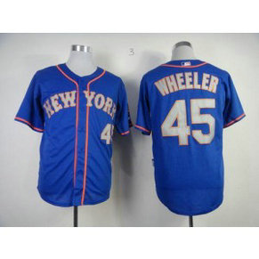 MLB Mets 45 Zack Wheeler Blue Men Jersey