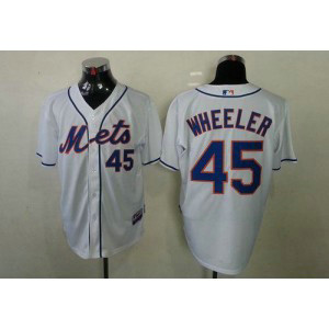 MLB Mets 45 Zack Wheeler White Cool Base Men Jersey