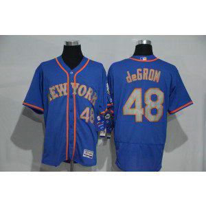 MLB Mets 48 Jacob DeGrom Blue Flexbase Men Jersey