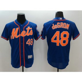 MLB Mets 48 Jacob DeGrom Blue Flexbase Men Jerseys
