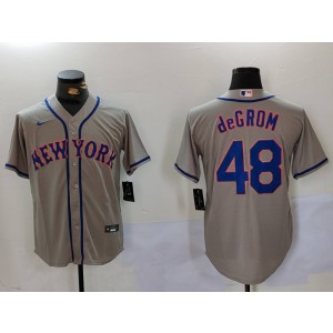 MLB Mets 48 Jacob DeGrom Grey Nike Cool Base Men Jersey