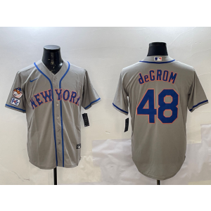 MLB Mets 48 Jacob DeGrom Grey Nike Cool Base Men Jersey