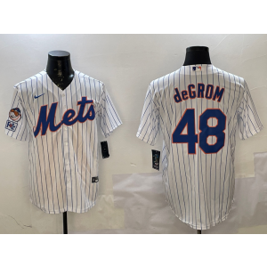 MLB Mets 48 Jacob DeGrom White Nike Cool Base Men Jersey