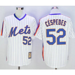 MLB Mets 52 Yoenis Cespedes White Cool Base Cooperstown Men Jersey