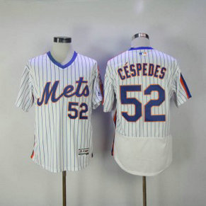 MLB Mets 52 Yoenis Cespedes White Flexbase Men Jersey