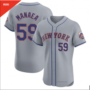 MLB Mets 59 Sean Manaea Grey Nike Cool Base Men Jersey