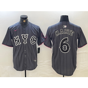 MLB Mets 6 Marte Black 2024 City Connect Nike Cool Base Men Jersey