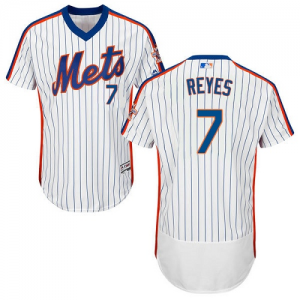 MLB Mets 7 Jose Reyes White Flexbase Men Jersey