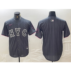 MLB Mets Blank Black 2024 City Connect Nike Cool Base Men Jersey