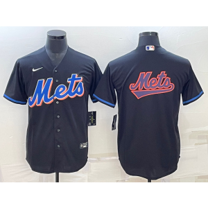 MLB Mets Blank Black Baseball Logo Nike Men Jersey