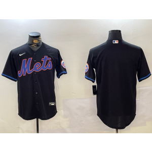 MLB Mets Blank Black Nike Cool Base Men Jersey