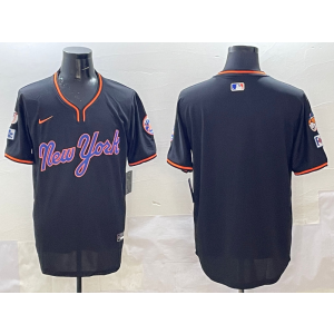 MLB Mets Blank Black Nike Cool Base Men Jersey