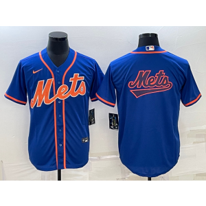 MLB Mets Blank Blue Baseball Logo Nike Men Jersey
