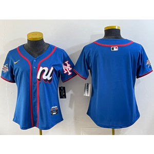 MLB Mets Blank Blue National League 2025 All Star Nike Cool Base Women Jersey