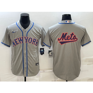 MLB Mets Blank Grey Baseball Logo Nike Men Jersey