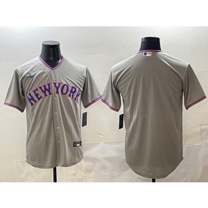 MLB Mets Blank Grey Nike Cool Base Men Jersey