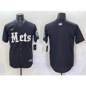 MLB Mets Blank New Black Nike Cool Base Men Jersey