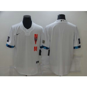 MLB Mets Blank White 2021 All-Star Cool Base Men Jersey