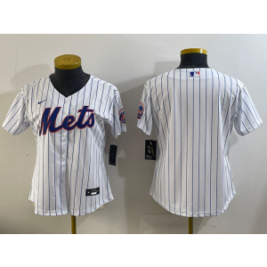 MLB Mets Blank White Nike Cool Base Women Jersey