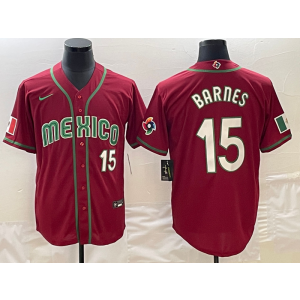 MLB Mexico 15 Barnes Red World Series Men Jersey