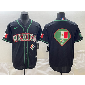 MLB Mexico Blank Black Nike Cool Base Men Jersey