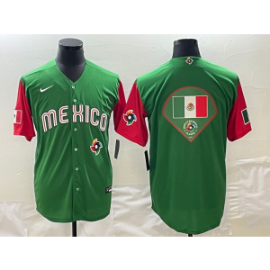 MLB Mexico Blank Green Nike Cool Base Men Jersey
