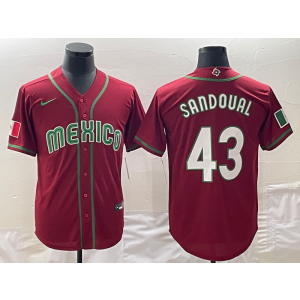 MLB Mexico WBC 43 Patrick Sandoval Nike Cool Base Men Jersey