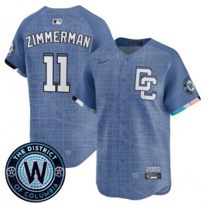 MLB Nationals 11 Ryan Zimmerman Blue 2025 City Connect Nike Cool Base Men Jersey