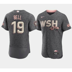 MLB Nationals 19 Josh Bell 2022 Gray City Connect Cherry Blossom Nike Flexbase Men Jersey