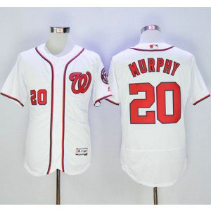 MLB Nationals 20 Daniel Murphy White Flexbase Men Jersey