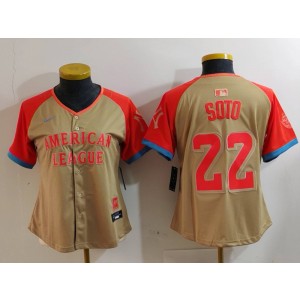MLB Nationals 22 Juan Soto Cream 2024 All-Star Nike Cool Base Women Jersey