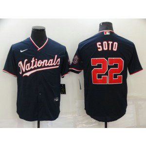 MLB Nationals 22 Juan Soto Navy Nike Cool Base Men Jersey