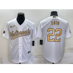 MLB Nationals 22 Juan Soto White 2022 All-Star Cool Base Men Jersey