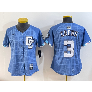 MLB Nationals 3 Dylan Crews Blue 2025 City Connect Nike Cool Base Women Jersey