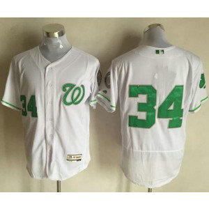 MLB Nationals 34 Bryce Harper White Celtic Flexbase Men Jersey
