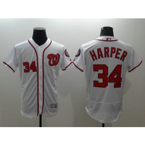 MLB Nationals 34 Bryce Harper White Flexbase Men Jersey