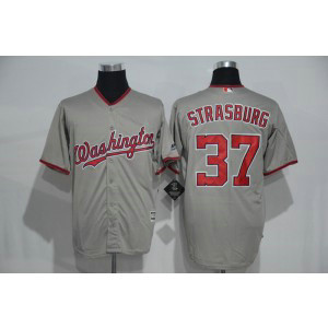 MLB Nationals 37 Stephen Strasburg Grey New Cool Base Men Jersey