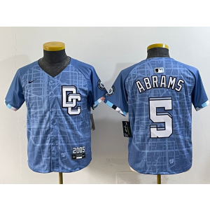 MLB Nationals 5 CJ Abrams Blue 2025 City Connect Nike Cool Base Youth Jersey