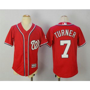 MLB Nationals 7 Trea Turner Red Cool Base Youth Jersey