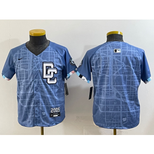 MLB Nationals Blank Blue 2025 City Connect Nike Cool Base Youth Jersey